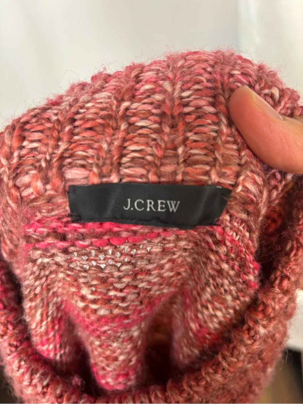 J. Crew Pink Space Dye Wool Blend Mock Neck Sweater